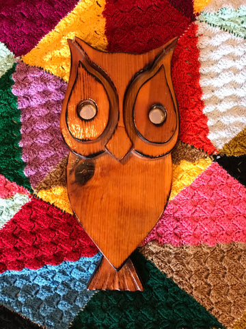 Wooden owl wall art