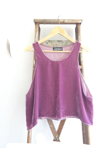 The Sunflower-- trapeze crop tank top in "Spring Lilac" velvet